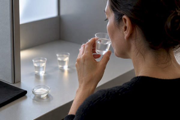 Participant tasting anonymous sweetener samples