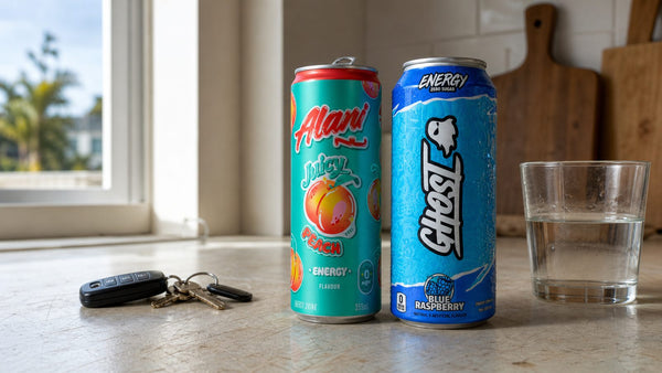 Best Energy Drinks NZ - Alani Nu Alani Energy - Juicy Peach, Ghost Energy RTD - Blue Raspberry, Cellucor C4 Carbonated RTD - Twist Lime