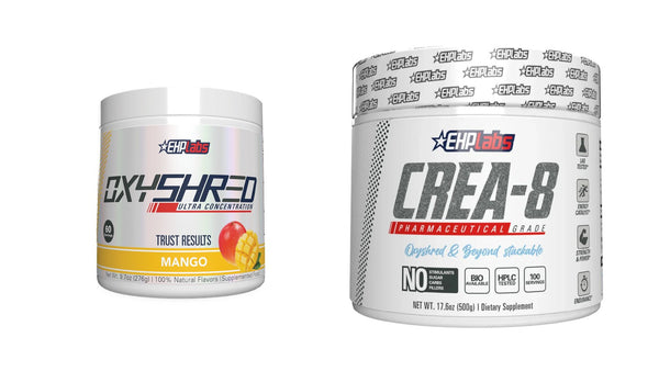 EHPlabs OxyShred and EHPlabs Crea-8 Creatine product photos