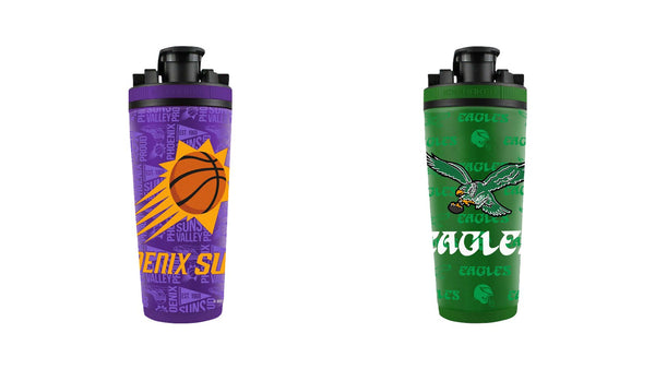 Ice Shaker NBA SS Bottle and Ice Shaker NFL SS Bottle product photos