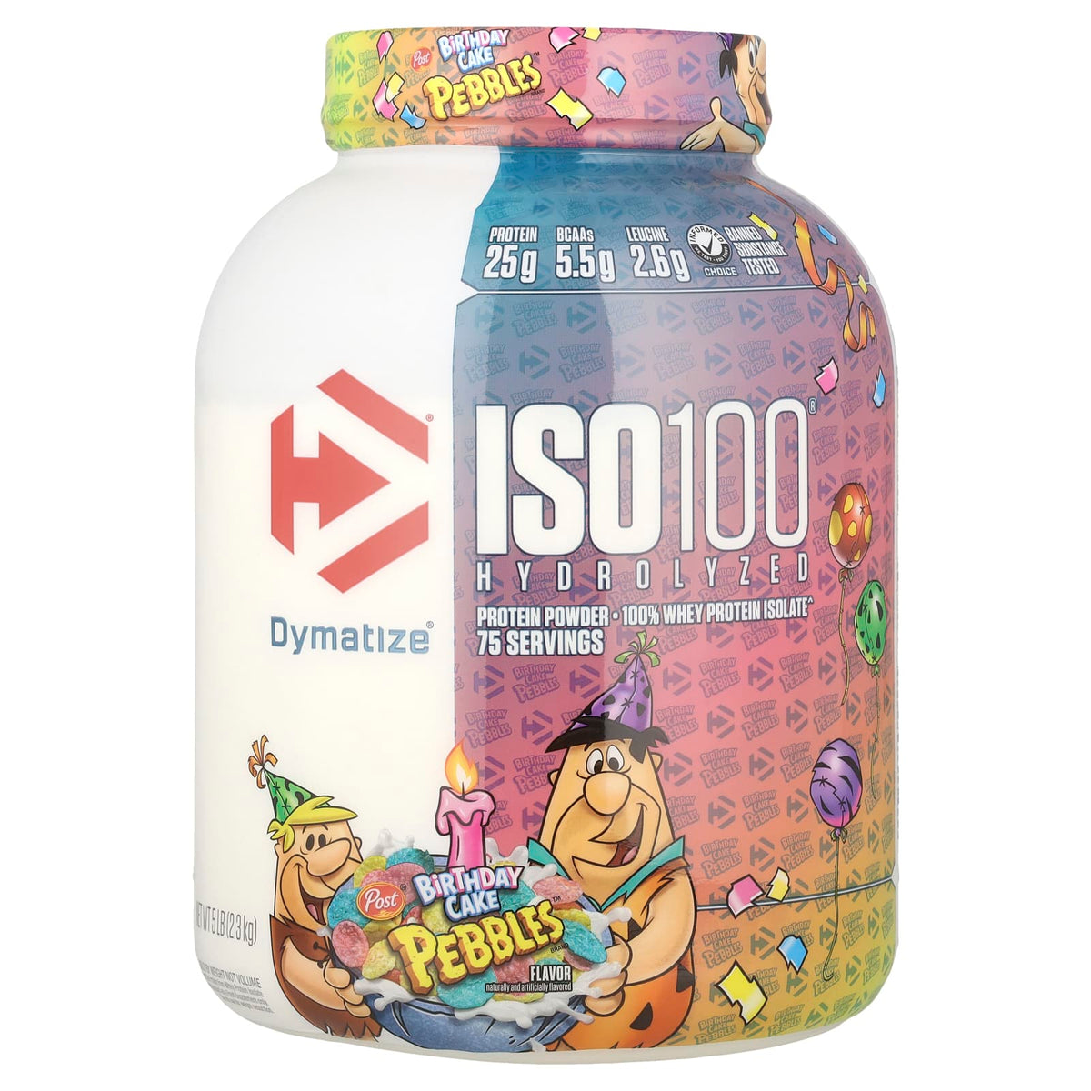 Dymatize Iso 100 Birthday Cake Pebbles 5lb front