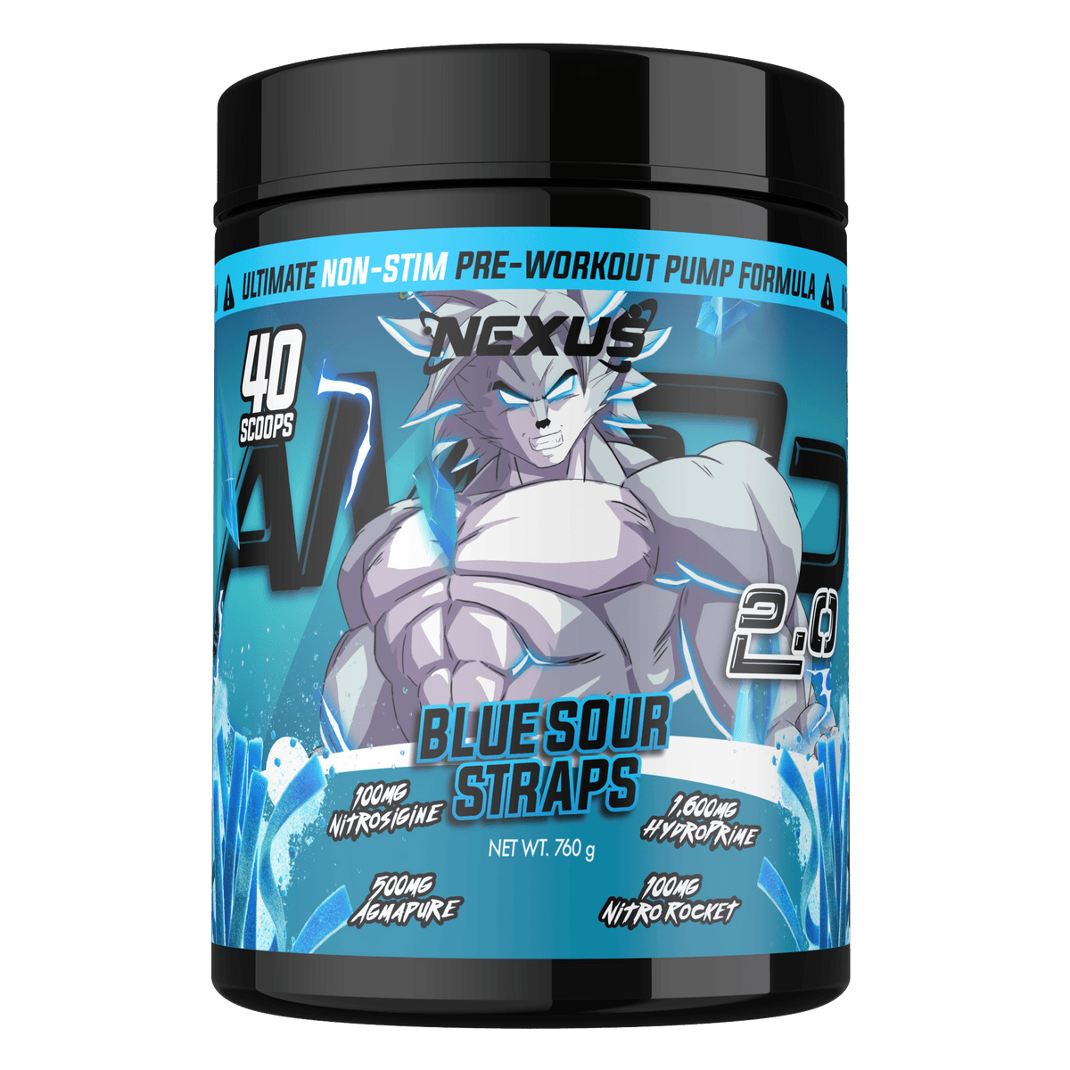 Nexus AMP3D 2.0, Blue Sour Straps powder