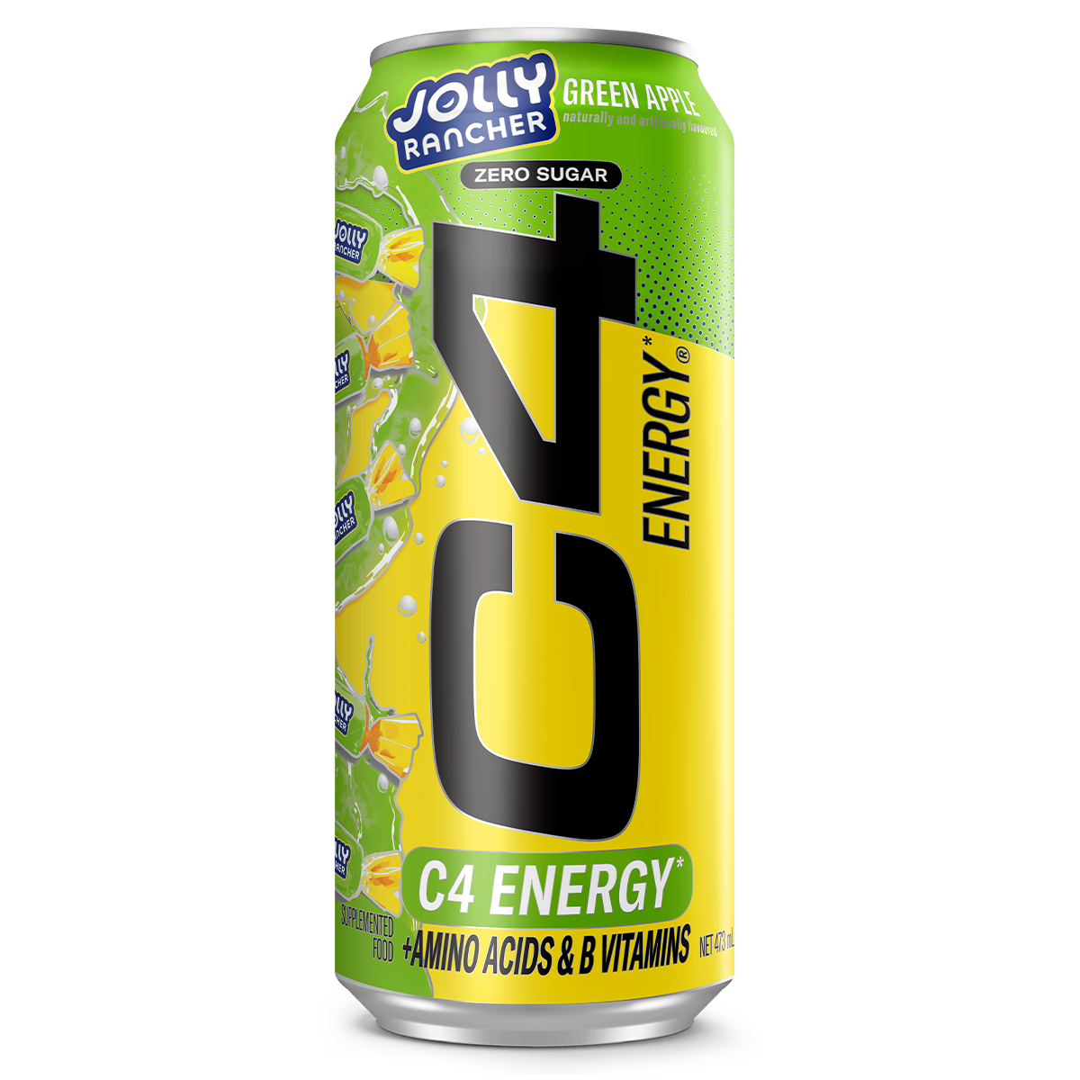 Cellucor C4 Carbonated RTD, Jolly Rancher Green Apple ready-to-drink