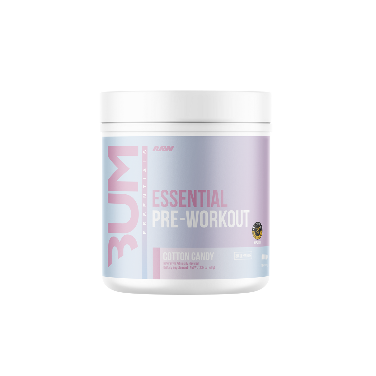 RAW Nutrition Essential Pre-Workout, Cotton Candy powder