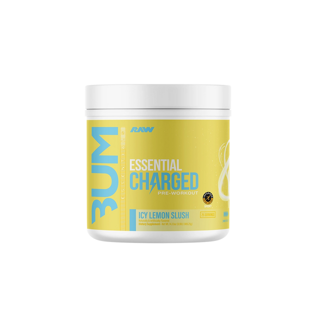 RAW Nutrition Essential Charged Pre-Workout, Icy Lemon Slush powder