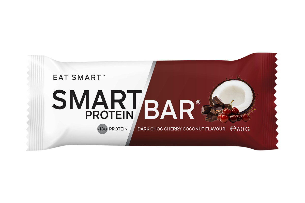 Smart Protein Bar Smart Bar Dark Choc Cherry Coconut front of pack