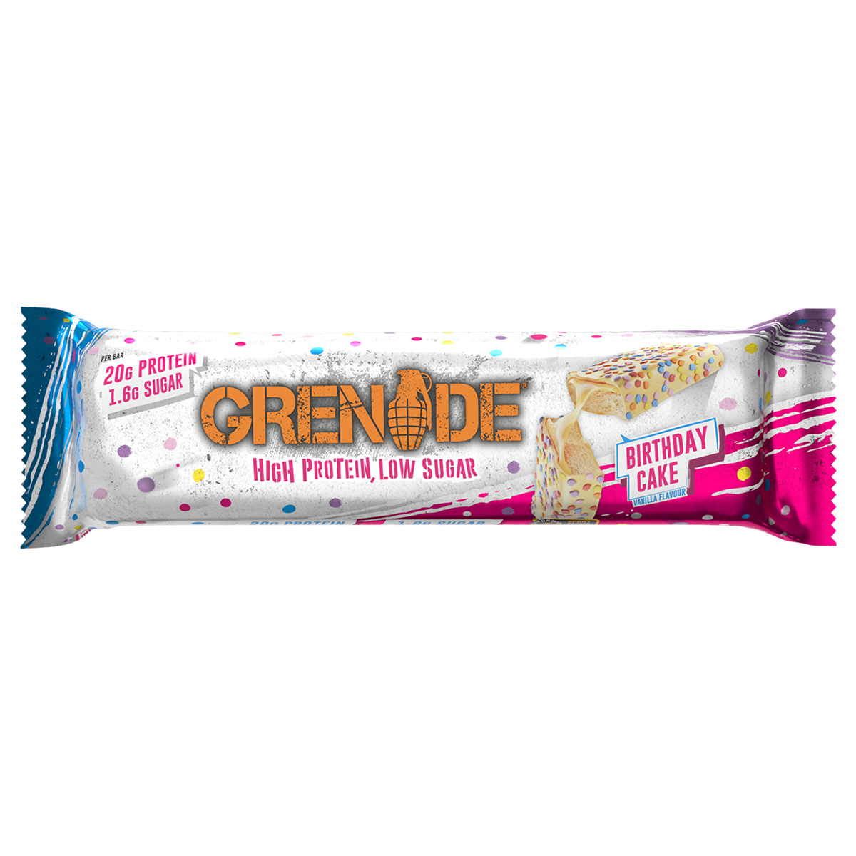 Grenade Protein Bar, Birthday Cake