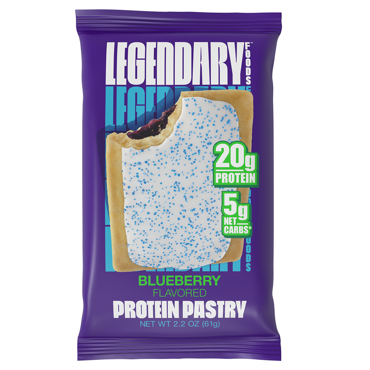 Legendary Foods Protein Pastry 61g, Blueberry protein bar