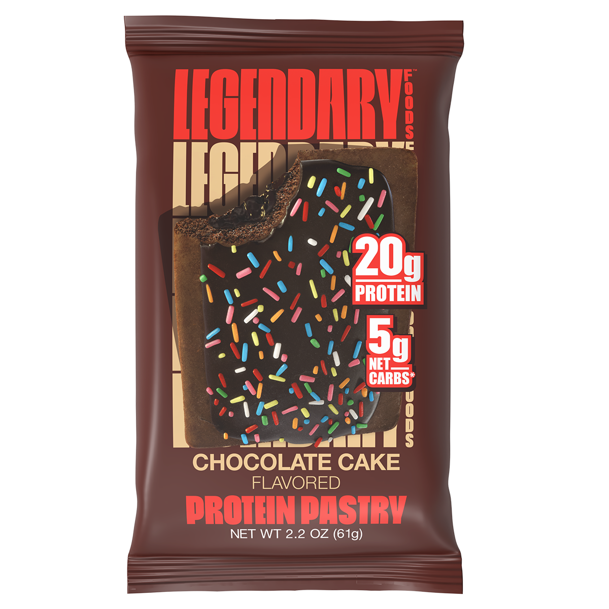 Legendary Foods Protein Pastry 61g, Chocolate Cake protein bar