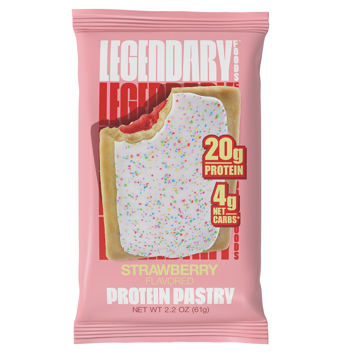 Legendary Foods Protein Pastry 61g, Strawberry protein bar