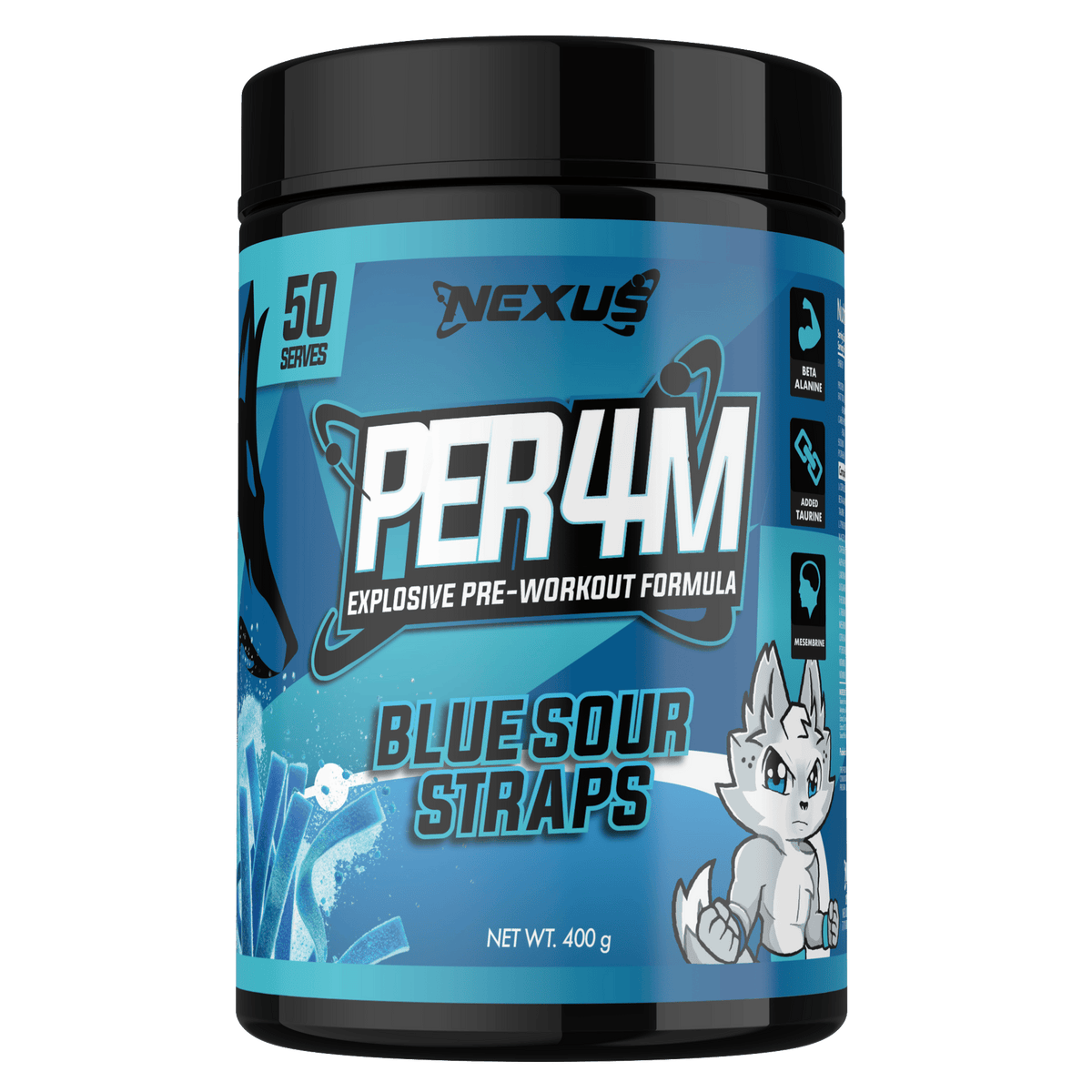 Nexus PER4M, Blue Sour Straps powder