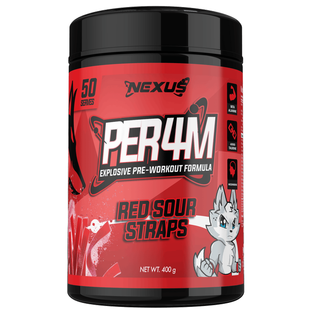 Nexus PER4M, Red Sour Straps powder