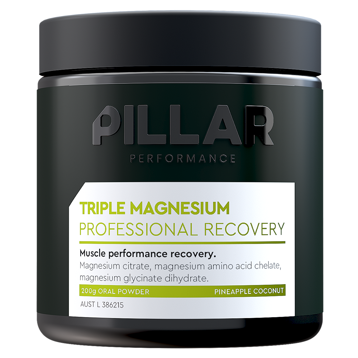 Pillar Performance Triple Magnesium Powder, Pineapple Coconut, 200g