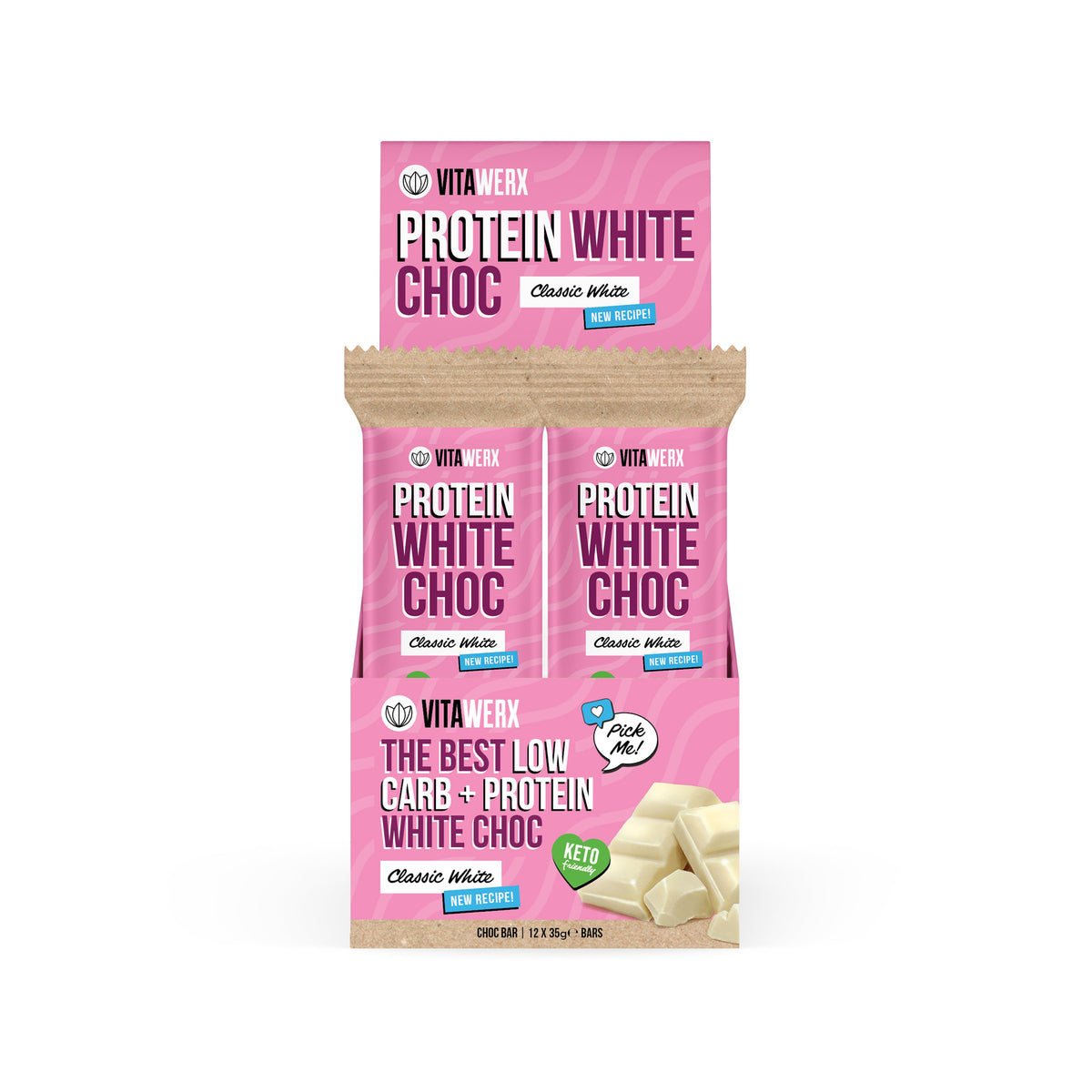 vitawerx white choc bar 12 x 35g classic white choc