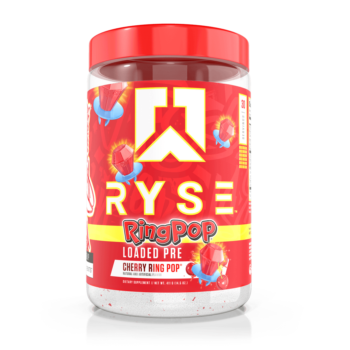 Ryse Loaded Pre Workout, Ring Pop Cherry powder