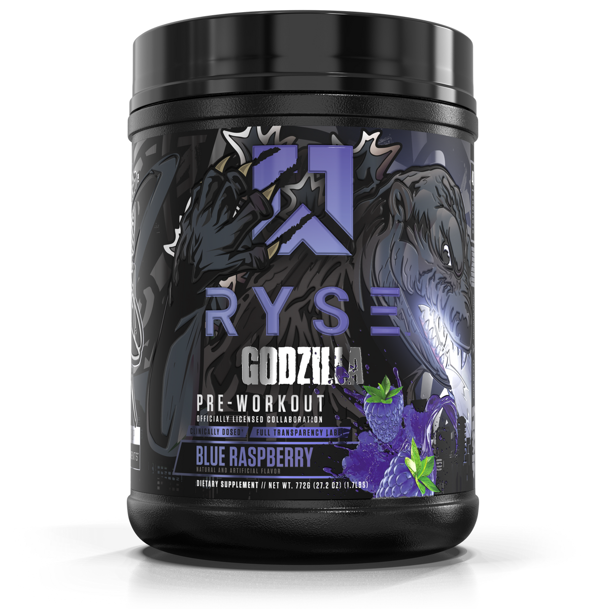 Ryse Godzilla Pre Workout, Blue Raspberry powder