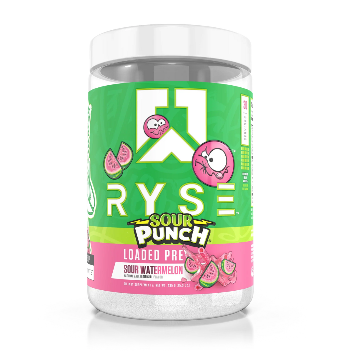 Ryse Loaded Pre Workout, Sour Punch Sour Watermelon powder