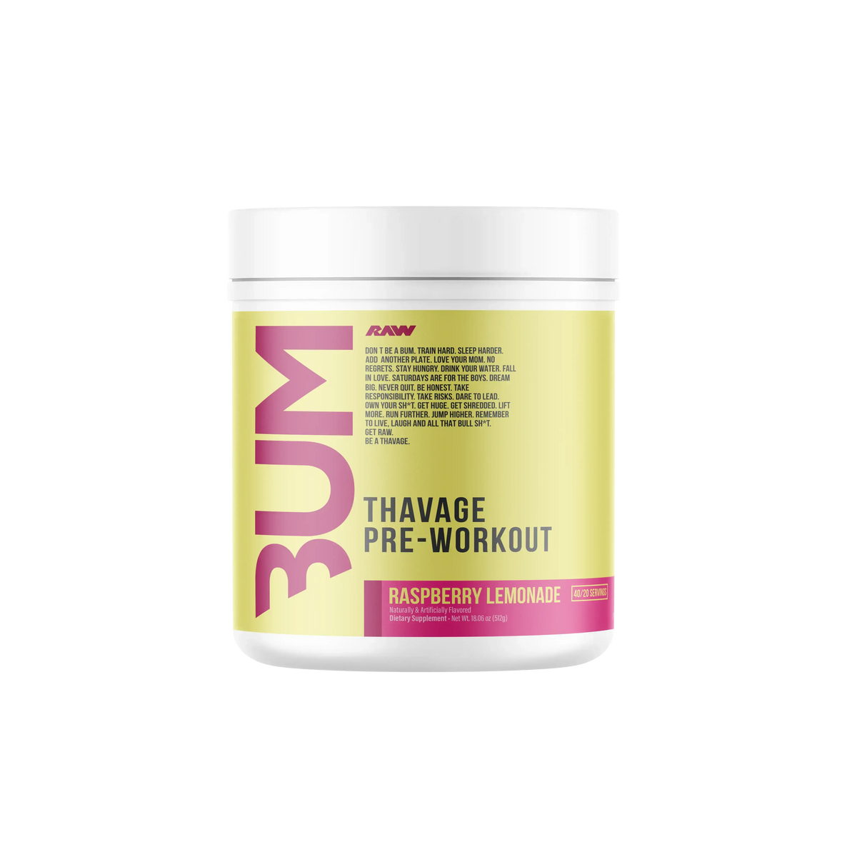 CBUM Thavage Christopher's, Raspberry Lemonade powder