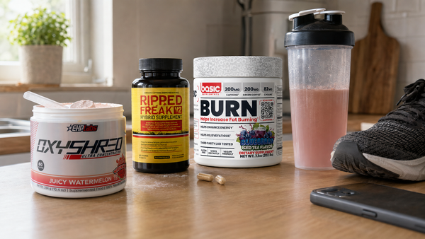 Range of fat burner supplements including EHPlabs OxyShred and Ronnie Coleman L-Carn-XS