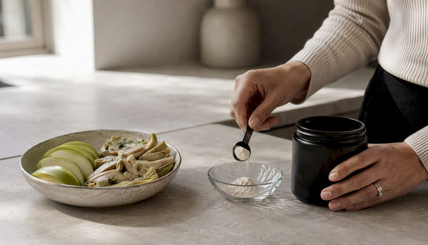 Hands preparing probiotic and prebiotic foods
