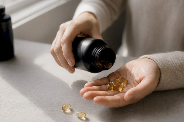 Hand pouring liposomal vitamin C capsules