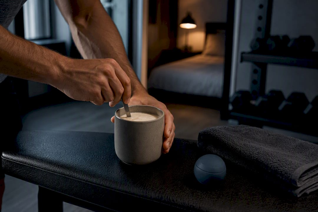 Evening casein drink prepared after lifting