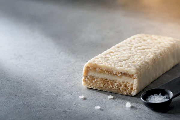Cropped protein bar with visible interior