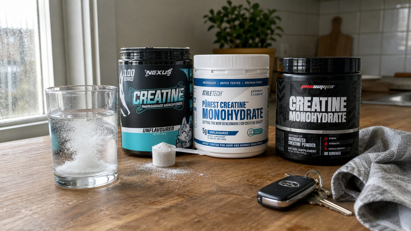 Creatine Loading Phase - Nexus Creatine Monohydrate - Unflavoured, Athletech Purest Creatine Monohydrate - Unflavoured, ProSupps Creatine - Unflavoured