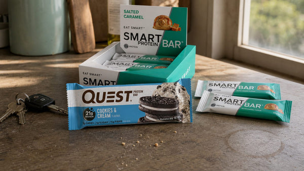 Cheap Protein Bars NZ - MusclePharm 4-Pack Combat Sport Bar - Chocolate Cake, Quest Bar - Cookies N Cream, Smart Protein Bar 12-Pack Smart Bar - Salted Caramel