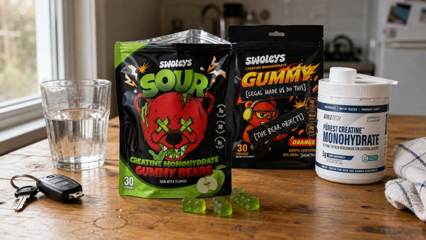 Best Creatine Gummies NZ: Swoleys gummy bears and bullets with Athletech creatine