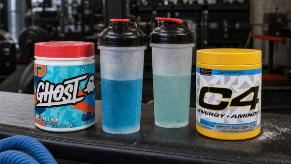 EAA and BCAA workout drinks compared as nine essential amino acids versus three branched-chain amino acids