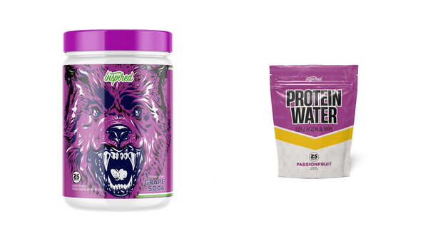 Inspired DVST8 BBD and Inspired Protein Water product photos
