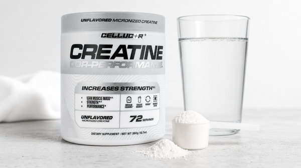 Cellucor creatine with scoop and water