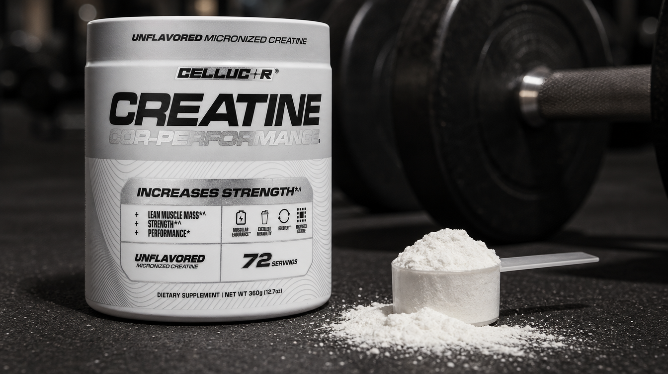 Cellucor creatine tub with dumbbells
