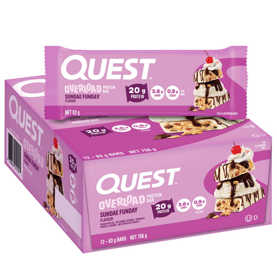 Quest Overload Bar Sundae Funday 12x63g box front