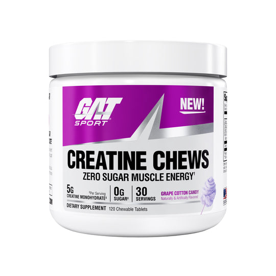 GAT Sport Creatine Chews Grape Cotton Candy front