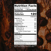 RAW Nutrition Cream of Rice Double Fudge Brownie nutrition panel