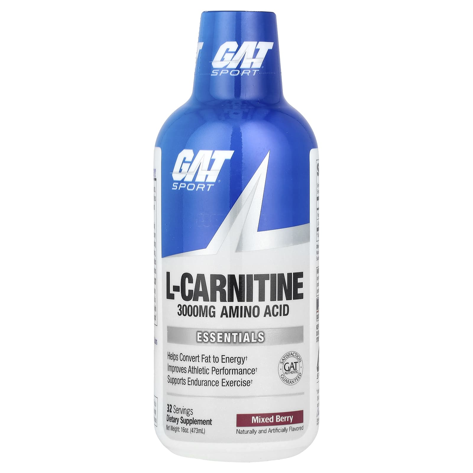 GAT Sport Essentials Liquid L-Carnitine 3000 Mixed Berry Angle