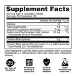 GAT Sport Creatine Chews Lemon Lime supplement facts and nutrition panel