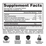 GAT Sport Creatine Chews Blue Raspberry supplement facts and nutrition panel