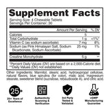 GAT Sport Creatine Chews Blue Raspberry supplement facts and nutrition panel