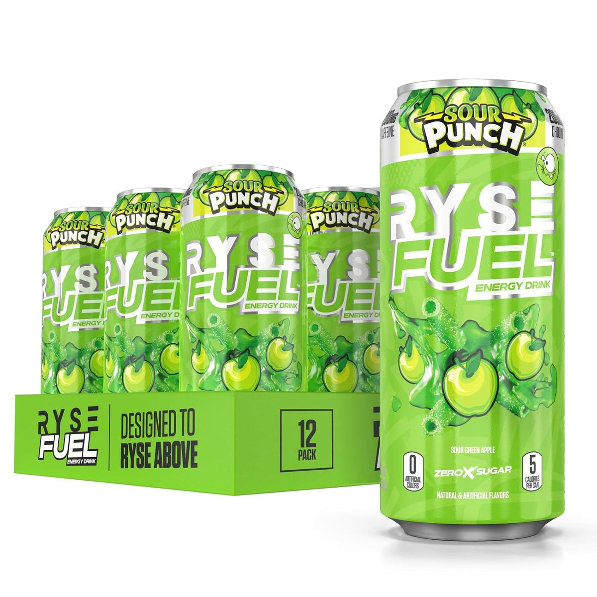 Ryse 12-Pack Fuel Energy Drink - Green Apple