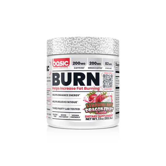 Basic Supplements Burn Strawberry Dragon Fruit front of pack