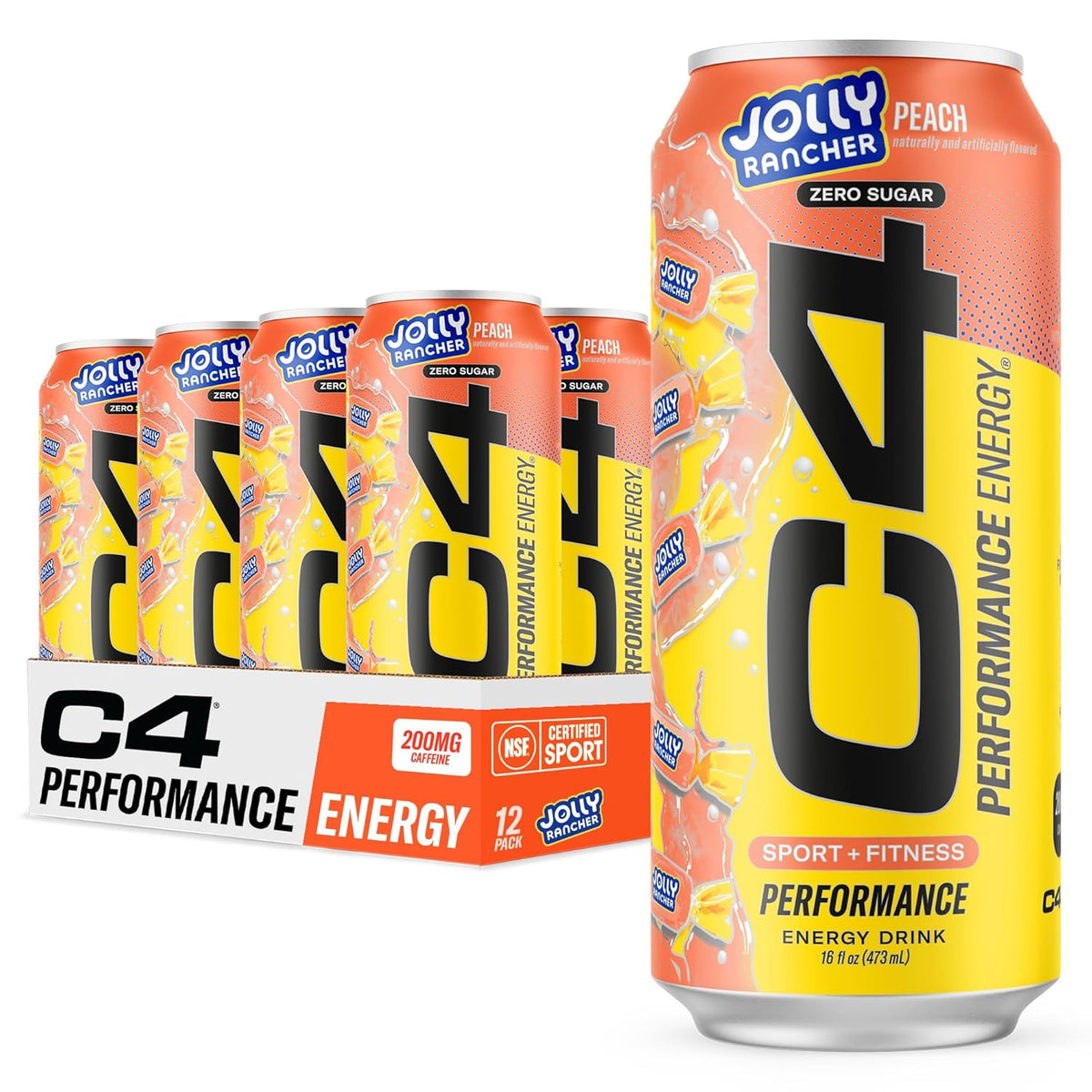 Cellucor 12-Pack C4 Carbonated RTD - Jolly Rancher Peach