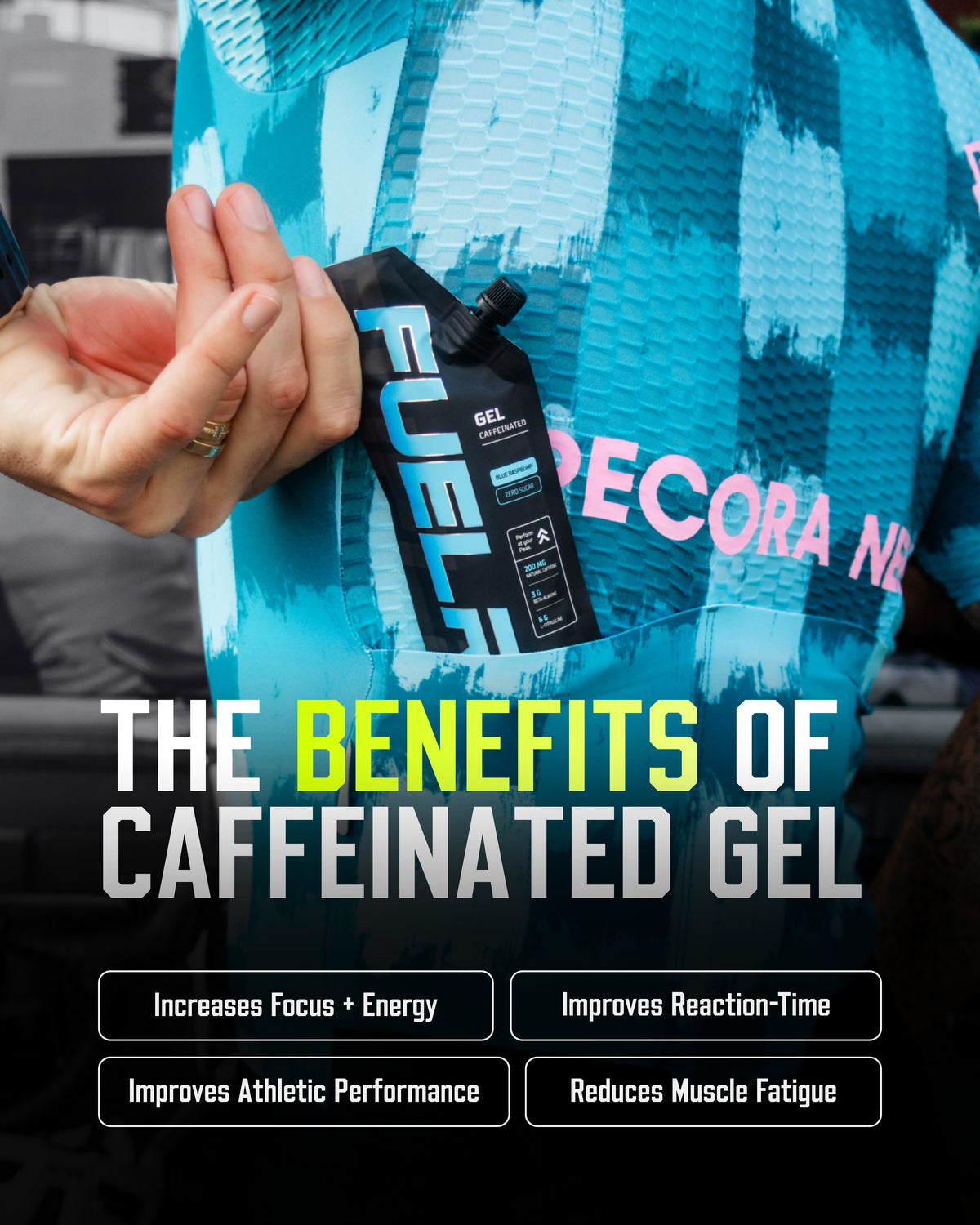 Fresh Supps Caffeinated Gel, Blue Raspberry