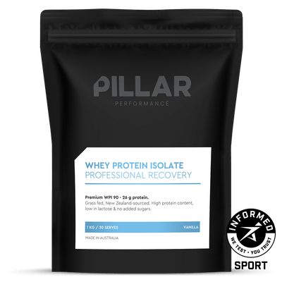 Pillar Performance Whey Protein Isolate, Vanilla powder, 990g, NZ Supps