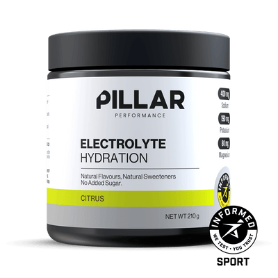 Pillar Performance Electrolyte Hydration Citrus 210g front of pack, NZ Supps