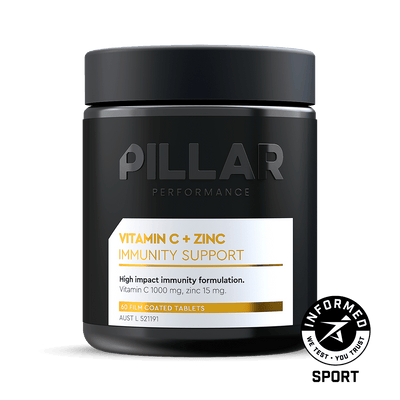 Pillar Performance Vitamin C + Zinc capsules