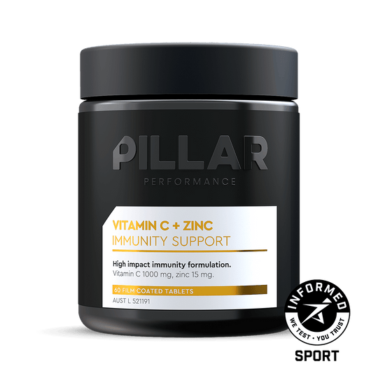 Pillar Performance Vitamin C + Zinc capsules