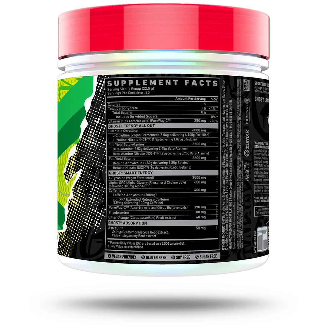 Ghost Legend All Out V2, Warheads Sour Green Apple